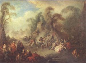 Pater, Jean-Baptiste A Country Festival with Soldiers Rejoicing (mk05) China oil painting art